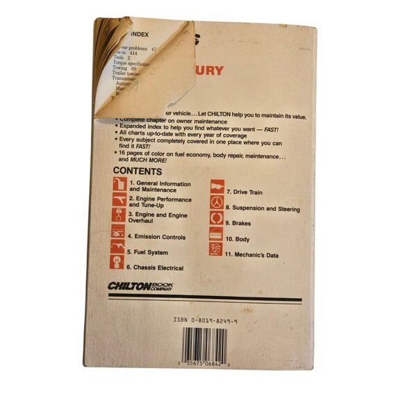 Chilton Repair Manual Ford Mercury Full Size Cars 1968 thru 1992 Repair Book - Picture 2 of 16